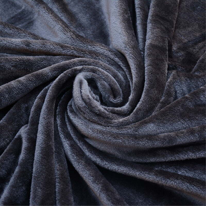 CHARCOAL - Warm Winter Plain Fleece Blankets