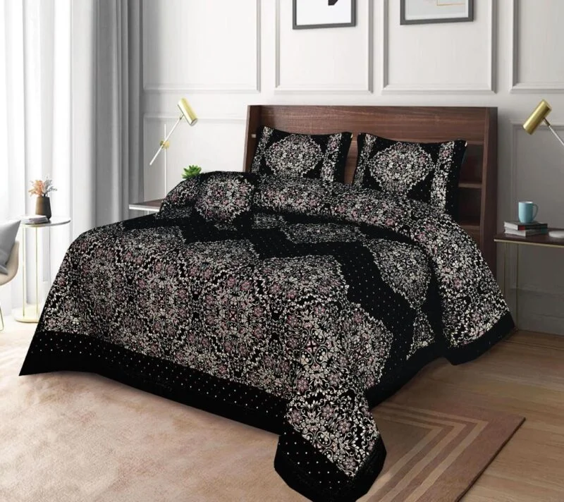 Best Quality Velvet Bedsheet Set 4 Piece – Black