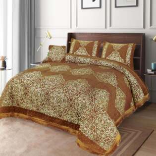 Best Quality Velvet Bedsheet Set 4 Piece – Yellow