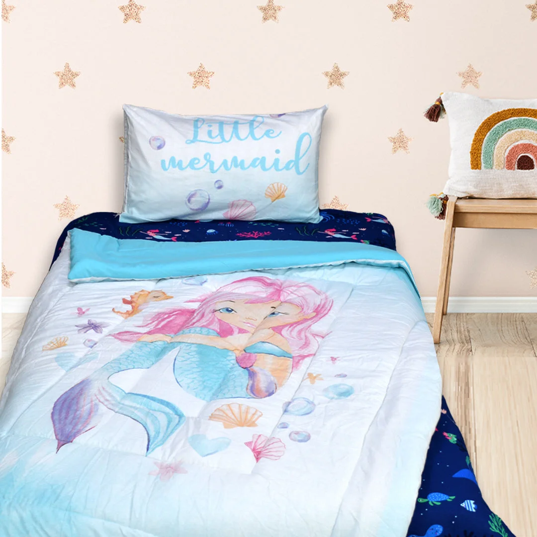 MERMAID - Kids Digital Printed Comforter Set 3-Piece