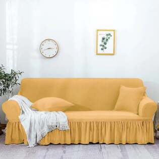 Fitted Frilled Jersey Sofa Cover
