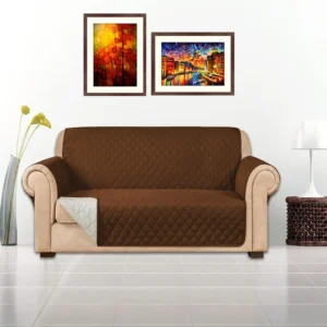 Cotton Quilted Sofa Covers - Brown color