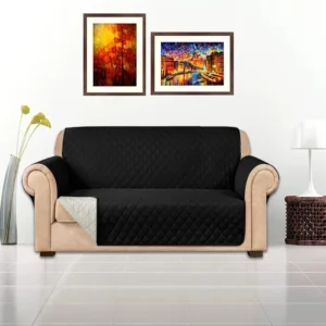 Cotton Quilted Sofa Covers - Black color