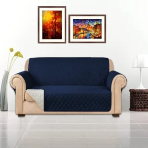 Cotton Quilted Sofa Covers - Navy color